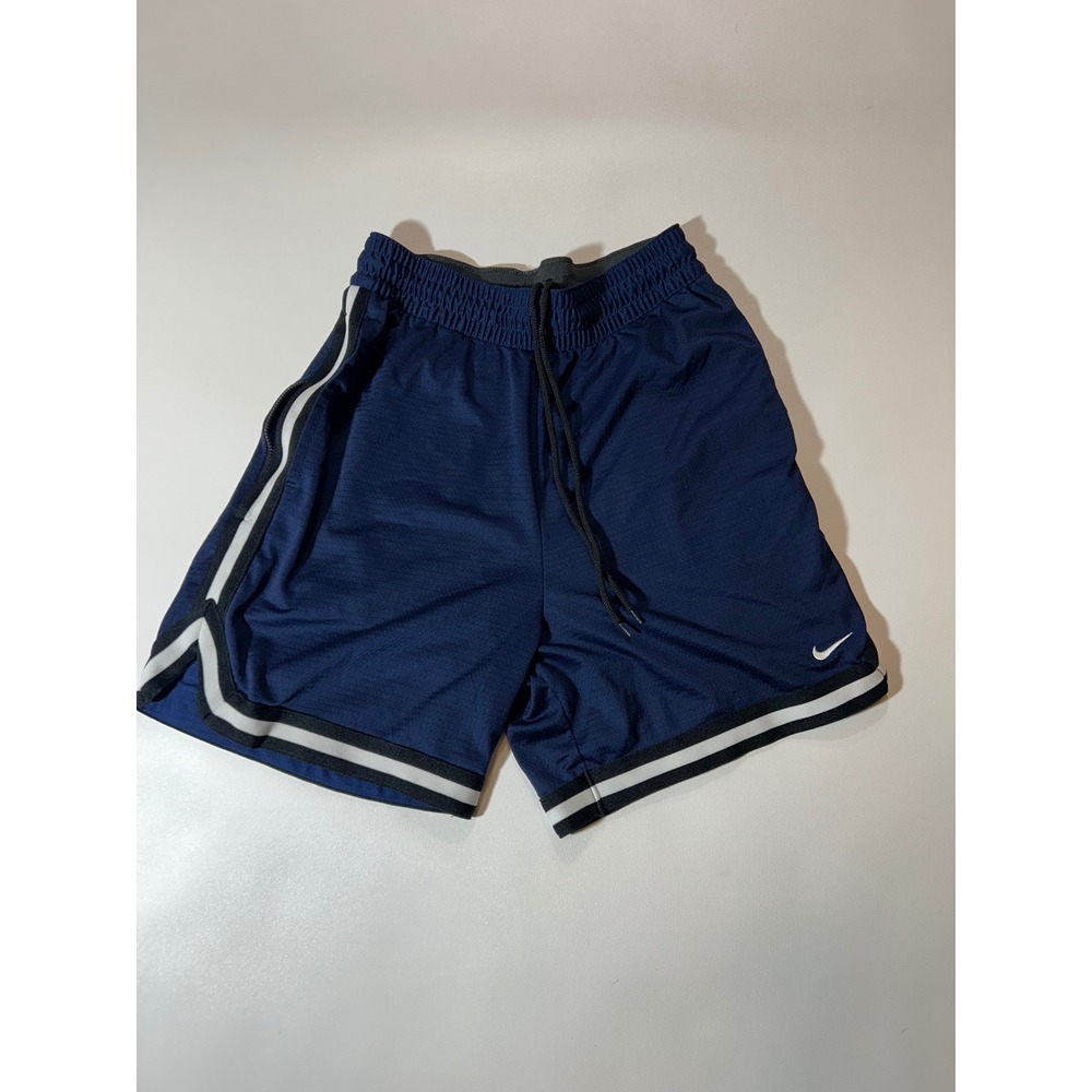 Nike Basketball Shorts Mens Small Navy Blue Excellent Dri-FIT Mesh Zip Pocket